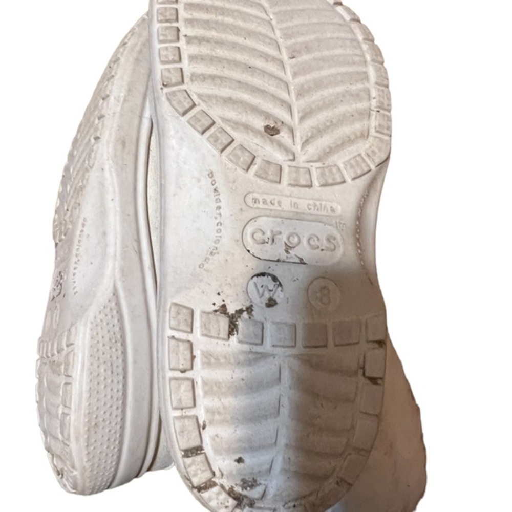 Crocs Boots White with Gray Boots Fur Inner Size 8 - Picture 7 of 8
